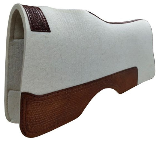 Premium Contoured Saddle Pad with Basket Tooled Wear Leathers