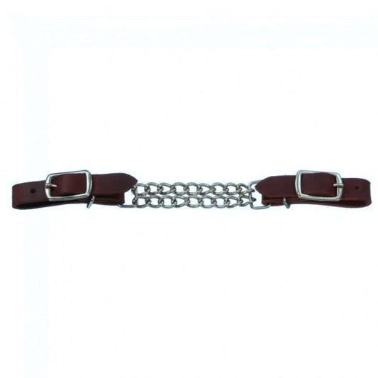 Leather curb strap with double chain by Dale Rodrigez