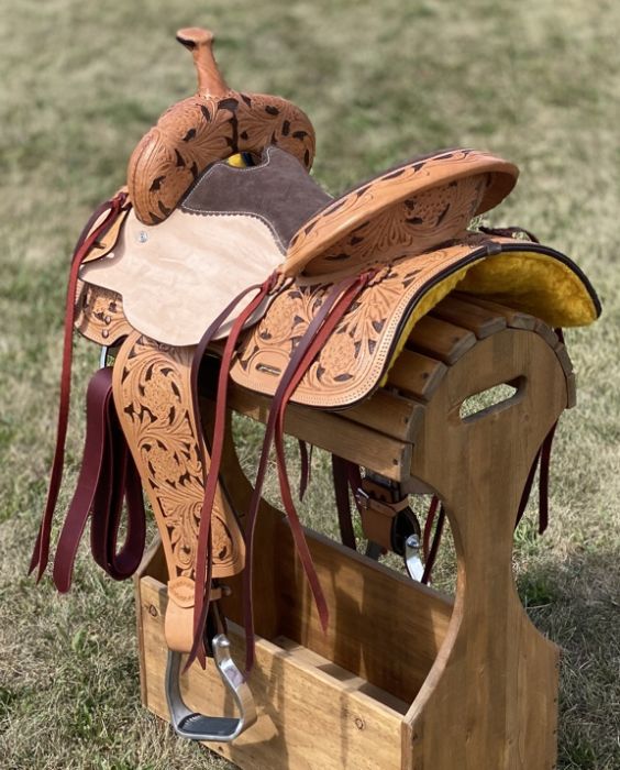Dale Rodrigez Floral Tooled Barrel Saddle