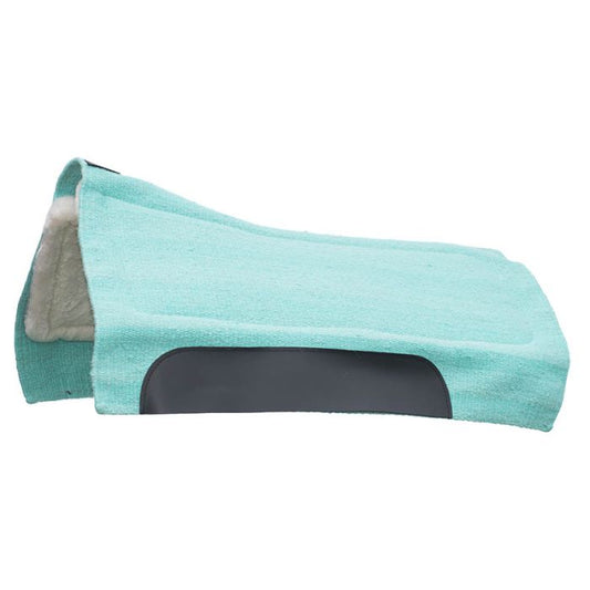 Wool top contoured saddle pad