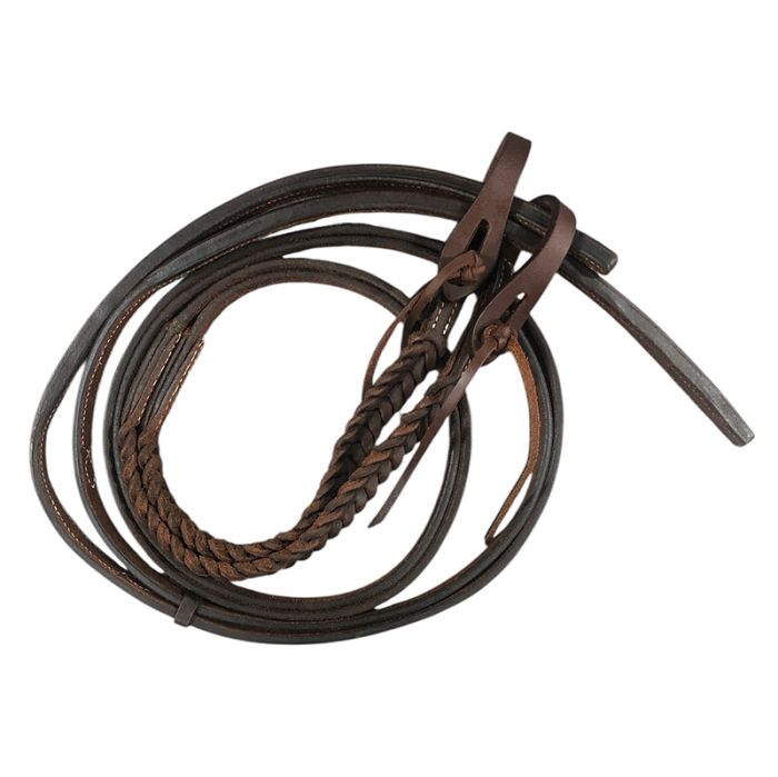 8' Working Cowboy Braided and Weighted End Split Reins - 5/8"