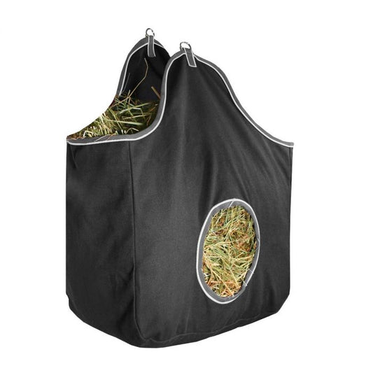Hay bag with reflective trim
